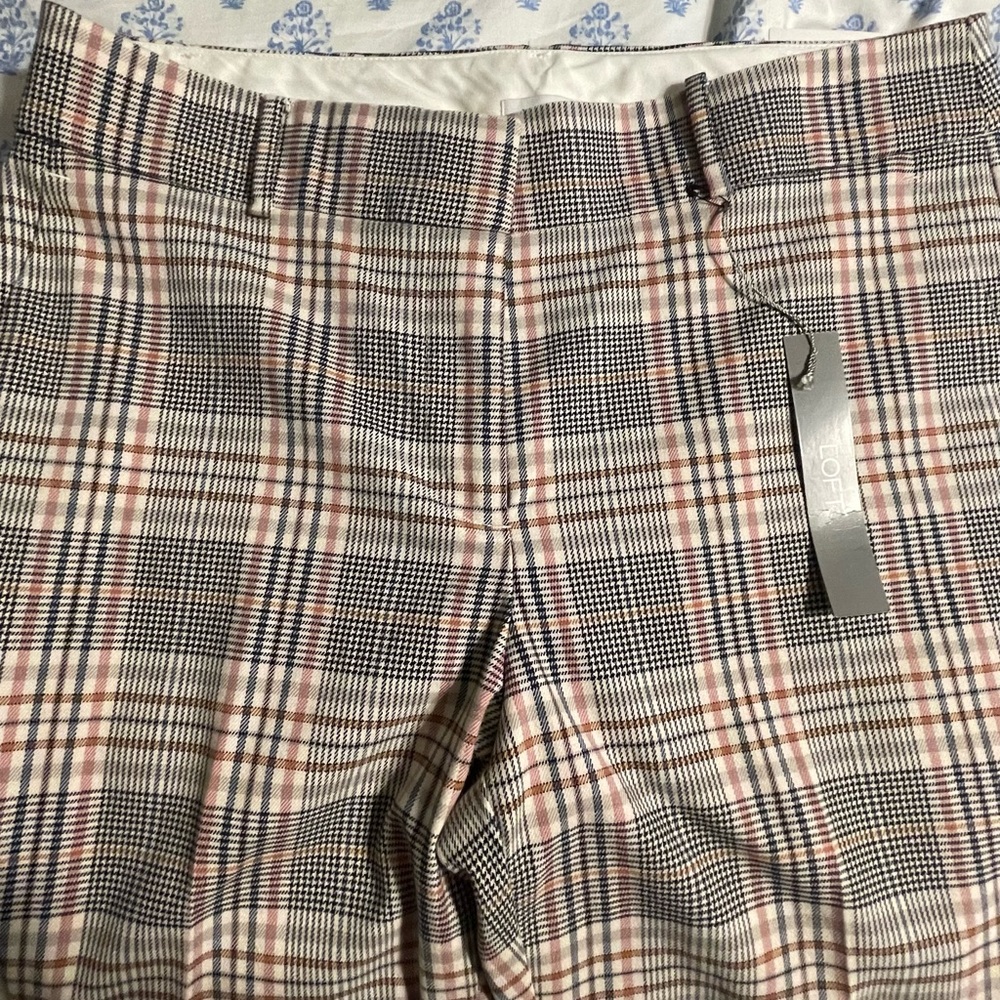 LOFT Multicolor Plaid Trousers